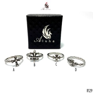 [MỚI] - Nhẫn Titan Chrome Heart Bubblegum dạng mảnh ít gặp, style Unisex, soft boys, soft girls - R129 - s6 - Aluha