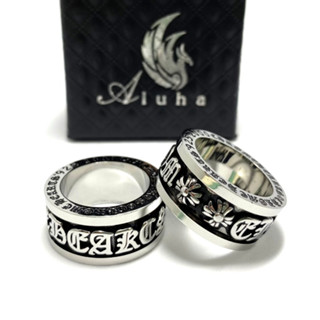 Nhẫn Titan không rỉ Chrome Heart xoay được phiên bản 2000 chữ khắc nổi cực nét - R102 - Aluha