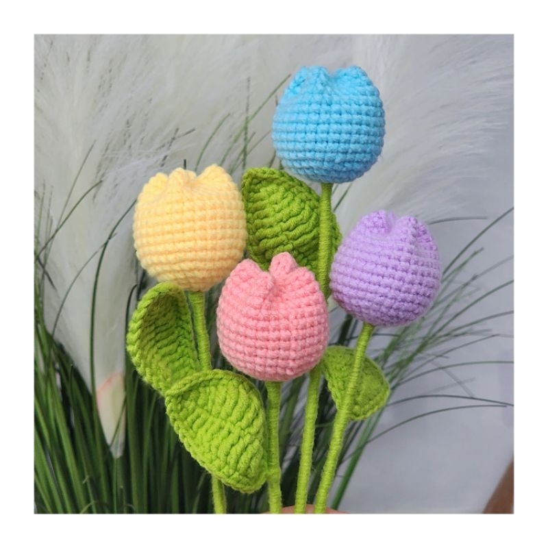 Cành hoa tulip bằng len handmade[ẢNH THẬT]
