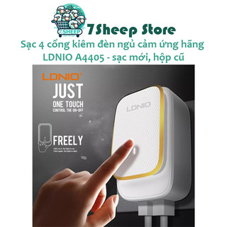 Sạc 4 cổng kiêm đèn ngủ cảm ứng hãng ldnio a4405 - sạc mới, hộp cũ