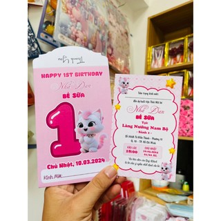 [BEST SALE] Thiệp Nôi Nôi, Rửa Tội, Đầy Tháng, Sinh Nhật Bé