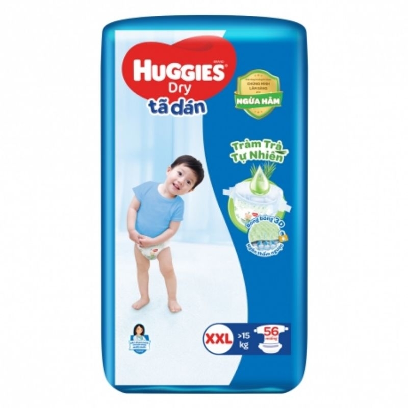 Tã dán Huggies size XXL - 56 miếng (Cho bé trên 14kg)