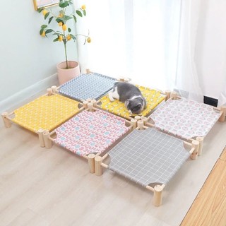 Võng nằm thư giãn có khung gỗ dành cho chó mèo