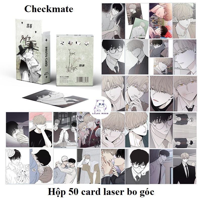 SẴN Checkmate / Chiếu tưởng | Hộp thẻ card laser 55 tấm lomo Lomocard bo góc Jinx BL Boylove Soohyun