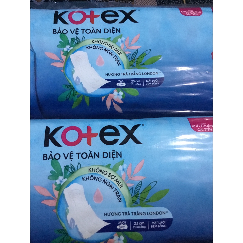 (Gói Lớn 20 Miếng)- (23cm Dày Cánh) 1 Gói Băng Vệ Sinh Kotex Bảo Vệ Toàn Diện - Kotex Khô Thoáng Max