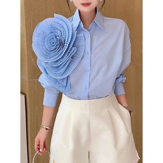 Áo sơ mi gắn hoa sang trọng cho nữ, Áo sơ mi thanh lịch