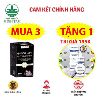 Combo 3 hộp dht blocker goodhair tặng 1 chai dầu gội dht blocker