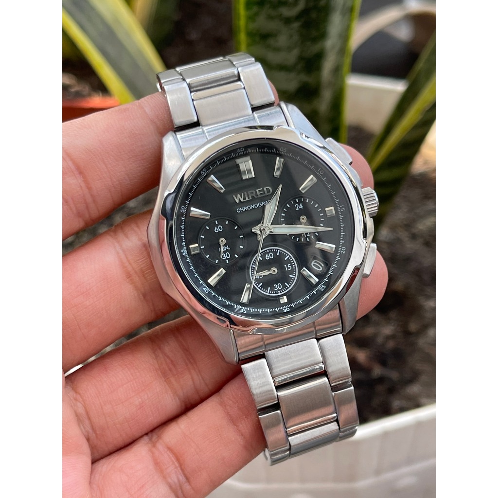 Đồng hồ nam Wired Chronograph kim trôi 6 kim chạy pin hàng Si