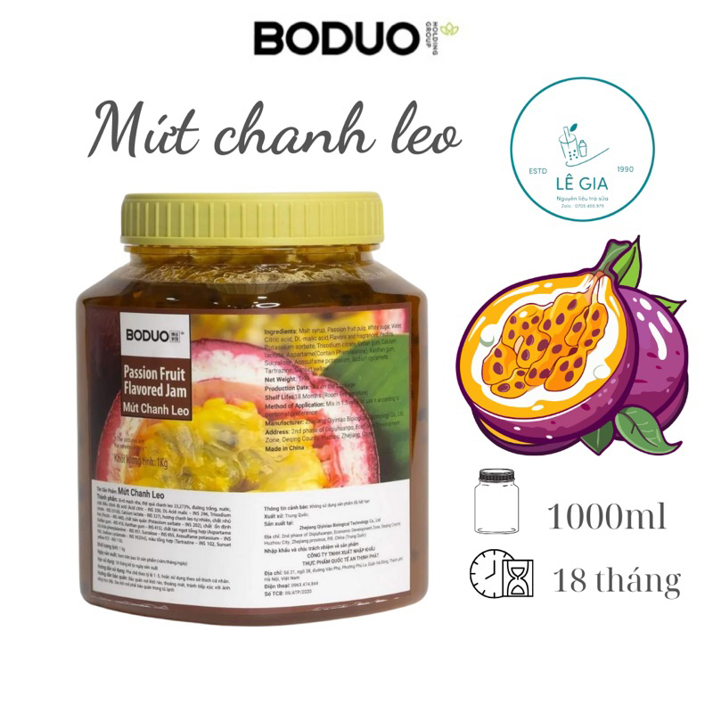 Mứt chanh leo Boduo hộp 1kg