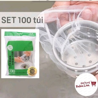 Combo 100 túi lọc rác bồn rửa chén bát, túi lưới lọc rác chậu rửa, bọc đựng rác bồn rửa bát chén