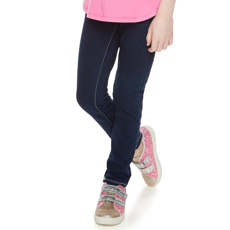 Quần jegging giả jeans cotton da cá, legging dài mềm mát bé gái, tregging co giãn 4 chiều