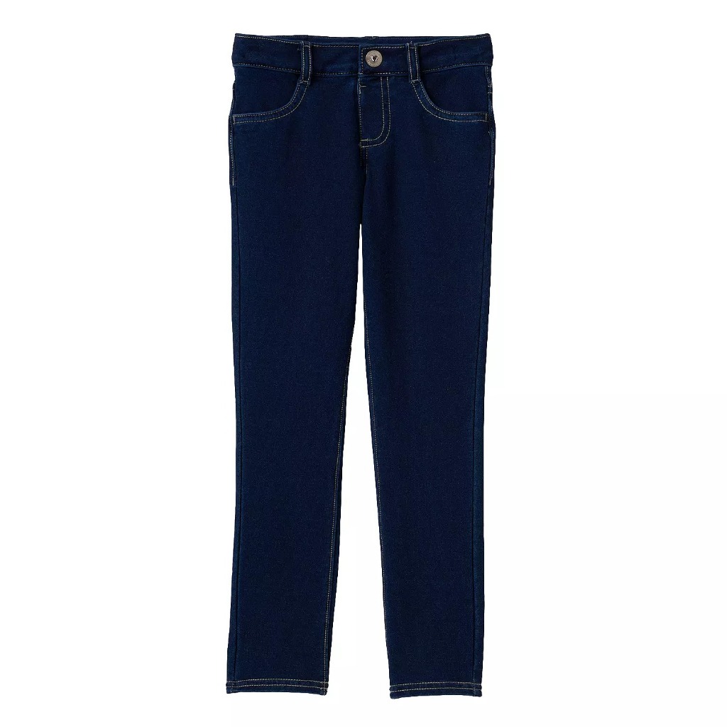 Quần jegging giả jeans cotton da cá, legging dài mềm mát bé gái, tregging co giãn 4 chiều