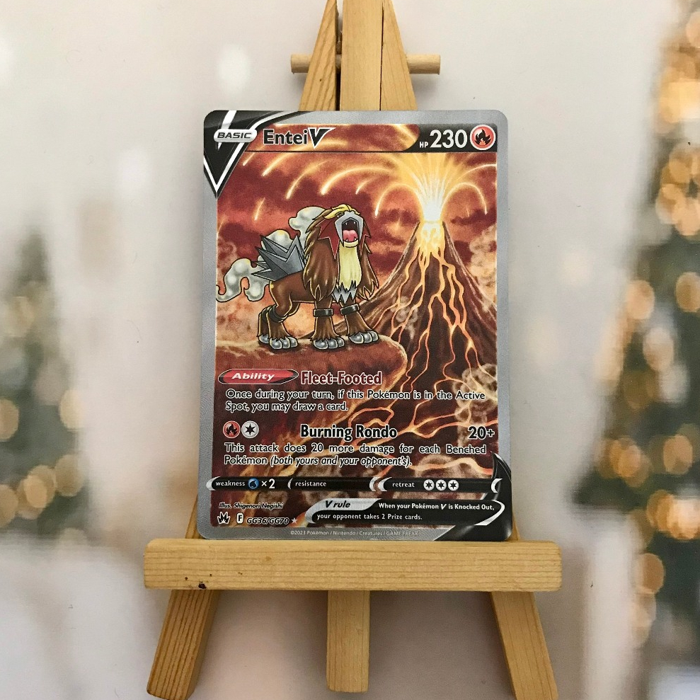 Thẻ hình Pokemon Entei V GG36/GG70 - Lá bài lẻ Ultra Rare tiếng Anh