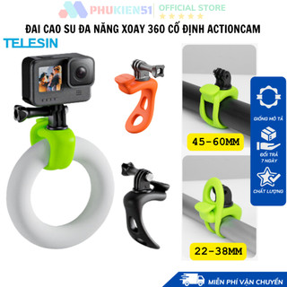 Đai cao su telesin xoay 360 cố địng actioncam , gopro, osmo action ace pro - hàng chính hãng