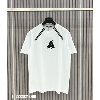 Áo Phông Nam Nữ , Áo Thun Đôi Thêu Chữ A Siêu Nét Nam Nữ Phối Khoá Viền Vai Siêu Hot Trend