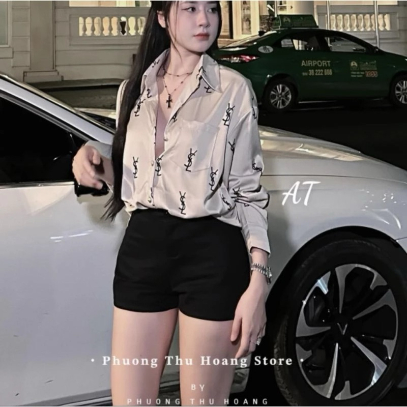 Áo  SƠ MI LỤA  chữ siêu xinh