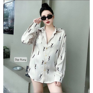 Áo  SƠ MI LỤA  chữ siêu xinh