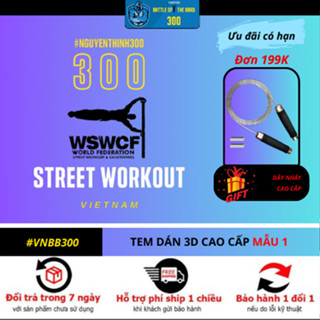 [Vnbb300] - Sticker Calisthenics tem DÁN NỔI 3D mẫu SÔ 1 - Tem dán CALISTHENICS- STREET WORKOUT