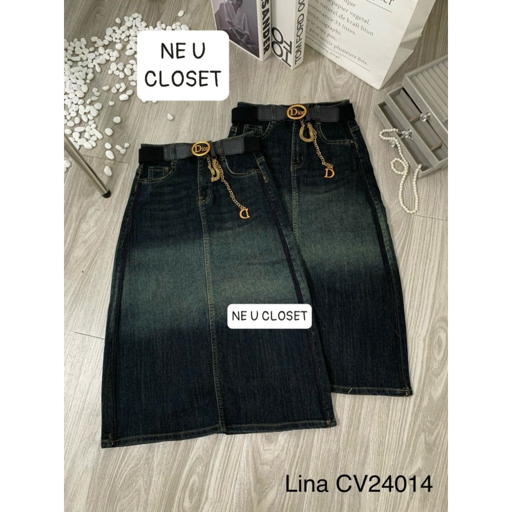 [VÁY JEAN CAO CẤP] Chân váy Jean cao cấp loang màu đậm lạ đầm Jean cao cấp cạp cao đầm bò đầm Jean d