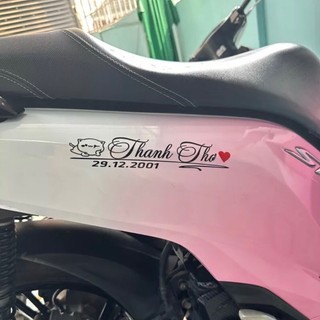 Mua 2 tem tặng 1 tem : in chữ dán xe theo yêu cầu , đặt chữ dán xe , decal xe máy , xe vision .tem xe máy, chữ ký dán xe