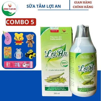 Sữa Tắm Lợi An Hỗ Trợ Rôm Sảy Cho Bé Từ Sơ Sinh COMBO 5 HỘP 300ML