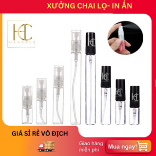 combo 10 chai chiết thủy tinh có nắp  10ml - 5ml - 3ml - 2ml- trắng -đen