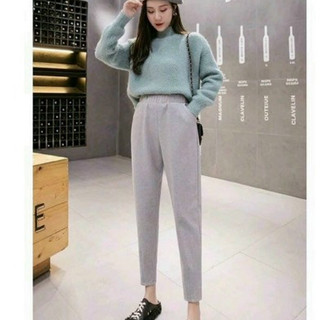 Quần dạ baggy công sở cho nữ , chất umi hàn hàng vnxk