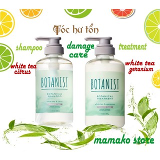 Botanist Dầu Gội Botanist Botanical Hair Care Shampoo white tea & Treatmen citrus white tea & Geranium 490ml tóc hư tổn