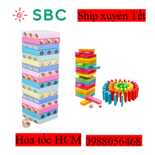 (Hỏa tốc HCM + deal 1k) Bộ đồ chơi Rút gỗ size lớn 48, 51 thanh động vật, rút gỗ số, rút gỗ màu