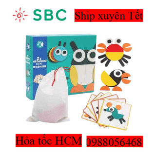 Đồ chơi gỗ ghép hình tư duy con vật Montessori