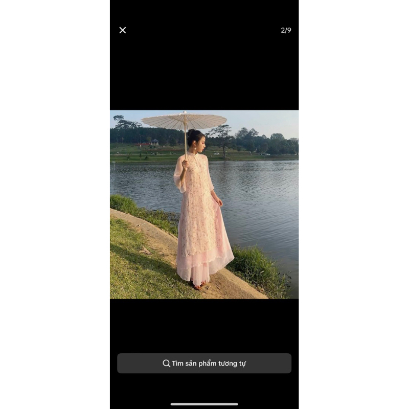 (pass) áo dài thiên anh kièm quạt Wepretty clothes