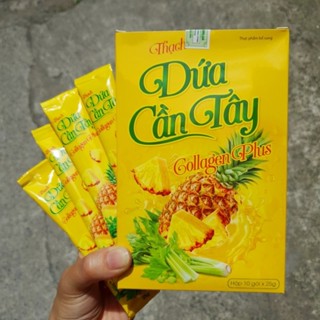[Sỉ HCM] Combo 4 Hộp Thạch Dứa Cần Tây Collagen hỗ trợ giảm cân, giảm cảm giác thèm ăn và hấp thu chất béo, 40 gói
