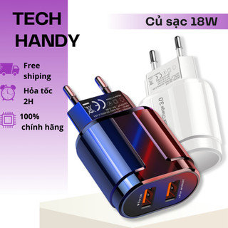 Củ sạc nhanh 18W-3A cho điện thoại cục sạc chính hãng Tech handy