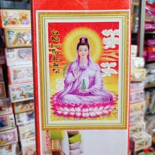 Tranh đính đá-Tranh thêu chữ thập Quan Thế Âm Bồ Tát (223017,vs093)
