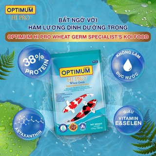 Thức ăn cao cấp cho cá Koi OPTIMUM HI PRO Wheat Germ gói 1,5kg hàng Thái Lan