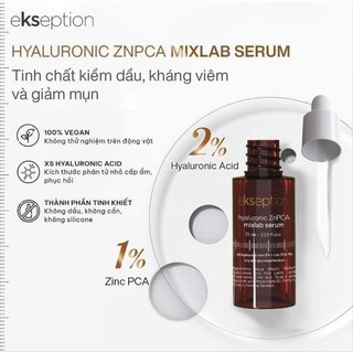   HÀNG CÔNG TY Serum kẽm Ekseption Hyaluronic ZnPCA Dưỡng Ẩm Giúp Kiềm Dầu Giảm Mụn 75ml 
