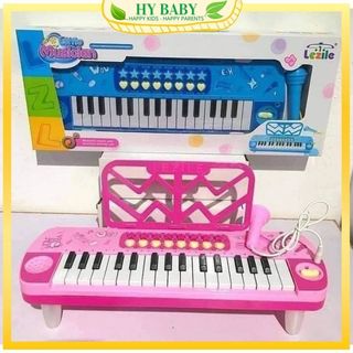 Đồ chơi đàn piano có nhạc và micro giúp bé học hát vui vẻ - đồ chơi cho bé