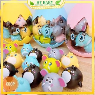 Đồ chơi quả trứng khủng long khổng lồ 20 con vật chạy đà dây cót dễ thương cho bé