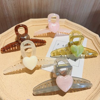 Kẹp tóc càng cua nữ Hàn Quốc đẹp hottrend size cỡ lớn 13cm hình trái tim nhựa bóng Minn Collection