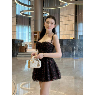 váy cúp hoa tùng xoè phối lưới Thảobibi