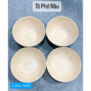 Tô chén melamine màu nâu mẫu mới, hạn chế bám màu