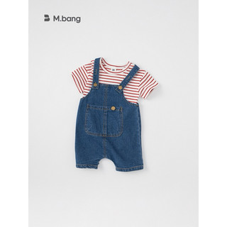 Set áo phông kẻ, quần yếm jean cho bé babycity XTY3915