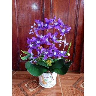Nguyên liệu tự làm hoặc Thành phẩm bình hoa lan pha lê size 45x30cm