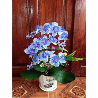 Nguyên liệu tự làm hoặc Thành phẩm bình hoa lan pha lê size 45x30cm