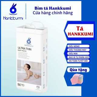 Tã quần Hankkumi premium size tả M42/ L40/ XL38/ XXL36 em bé cho trẻ em sơ sinh quần