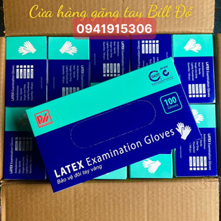 Thùng Găng Tay Y Tế Duy Hàng CHÍNH HÃNG 10 Hộp Găng Latex Có Bột-10 Hộp Bao Tay Latex Cao Su Thiên Nhiên Size XS-S-M-L