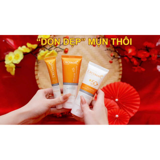 Bộ sản phẩm DECUMAR ADVANCED [Gel ngừa mụn, gel rửa mặt kiềm nhờn, kem chống nắng] (Decuma, dercuma, dercumar, advance]