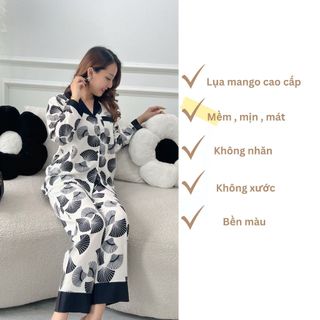 Đồ bộ pyjama tay dài lụa mango cao cấp từ 40 đến 58kg