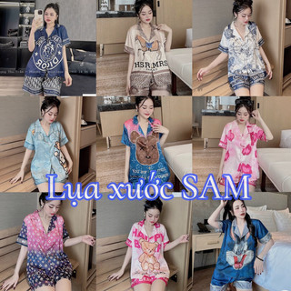 Bộ lụa xước đùi nhà Sam, chất mềm mịn, mát lịm + Ảnh chụp thật