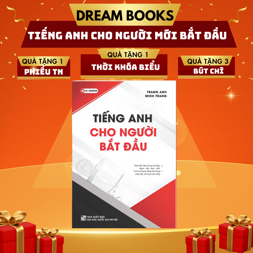 Sách- Tự Học Tiếng Anh Cho Người Mới Bắt Đầu Bao Gồm 4 Kỹ Năng Nghe Nói Đọc Viết- Biết giao tiếp ngay sau khi học